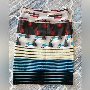 Prada bunny car print cotton skirt